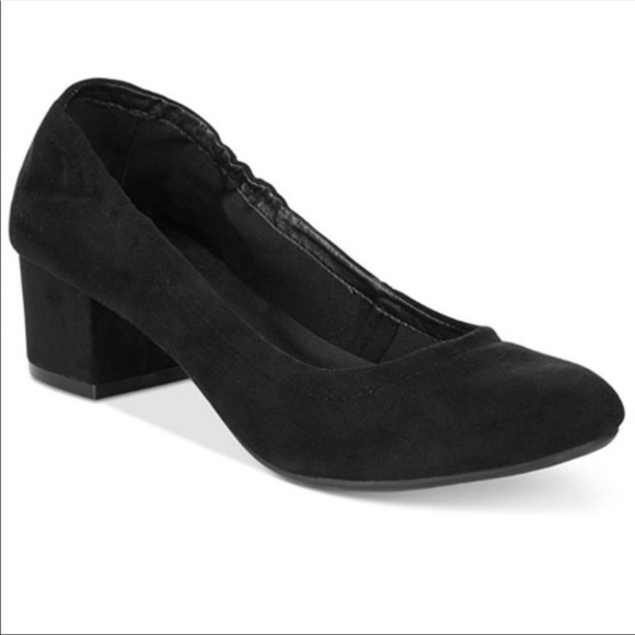 NIB Black Soho Scrunch Slip On Kitten Heel Pump - Picture 3 of 4